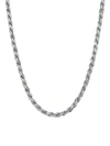 Saks Fifth Avenue Made In Italy Men's Basic Sterling Silver Rope Chain Necklace/24" In Silver