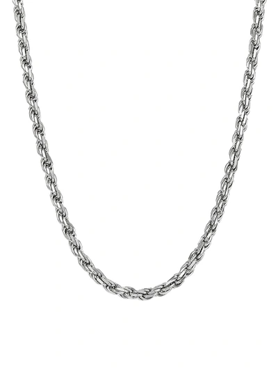 Saks Fifth Avenue Made In Italy Men's Basic Sterling Silver Rope Chain Necklace/24"