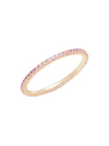 NEPHORA WOMEN'S 14K ROSE GOLD & PINK SAPPHIRE ETERNITY STACKABLE RING/SIZE 6.5