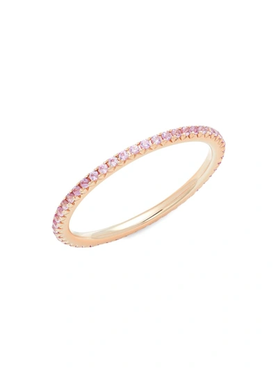 Nephora Women's 14k Rose Gold & Pink Sapphire Eternity Stackable Ring/size 6.5