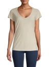 James Perse V-neck Cotton & Modal Tee In Toast