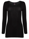 Memoi Women's Long-sleeve Roundneck Top In Black