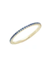 NEPHORA WOMEN'S 14K YELLOW GOLD & BLUE SAPPHIRE ETERNITY RING/SIZE 6.5