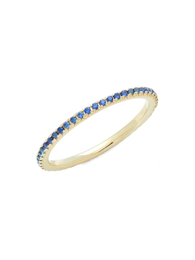 Nephora Women's 14k Yellow Gold & Blue Sapphire Eternity Ring/size 6.5