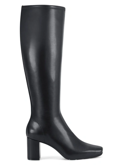 Aerosoles Women's Micah Faux Leather Knee-high Boots In Black Stretch