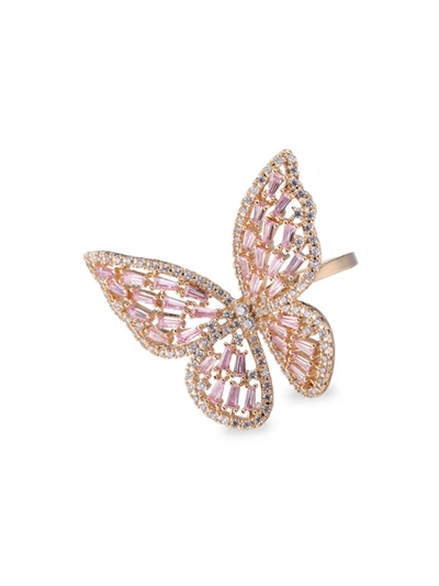 Eye Candy La Women's Luxe Goldtone & Crystal Butterfly Ring In Neutral