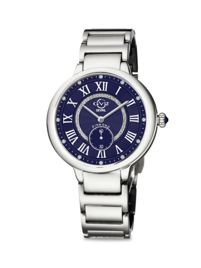 Gv2 Women's Rome Stainless Steel & Diamond Bracelet Watch In Blue