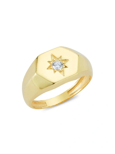 Chloe & Madison Women's 14k Yellow Gold & Cubic Zirconia Signet Ring/size 7