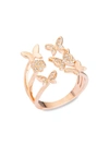 Eye Candy La Women's Luxe Butterfly Brass & Crystal Ring/size 7 In Brass