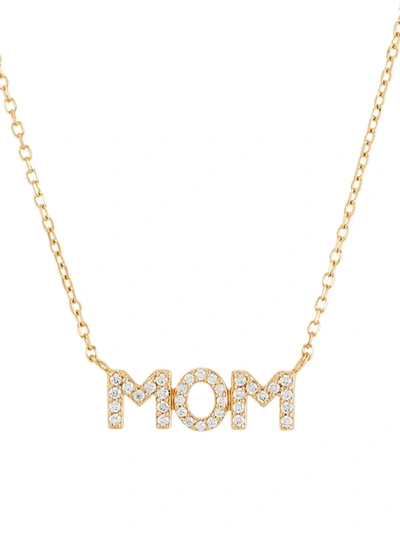 Saks Fifth Avenue Women's 14k Yellow Gold & 0.10 Tcw Diamond Mom Pendant Necklace/16.5"