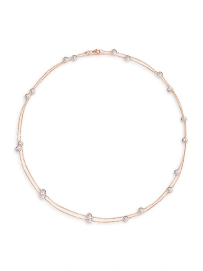 Gabi Rielle Women's Chain Happy 20k Rose Gold Vermiel & Crystal Necklace