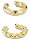 Chloe & Madison Women's 2-piece 14k Goldplated Sterling Silver Ear Cuff Set In Silver