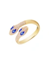Gabi Rielle Women's 14k Gold Vermeil & Cubic Zirconia Pavé Adjustable Snake Ring/size 7 In Gold
