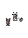 SAKS FIFTH AVENUE MEN'S STERLING SILVER & BOBBLE-HEAD LUCKY CAT CUFFLINKS