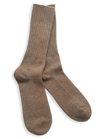 Portolano Women's Cashmere-blend Crew Socks In Nile Brown