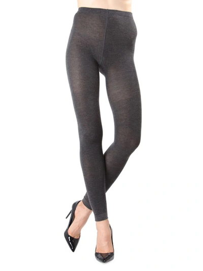Memoi Women's Footless No-waistband Tights In Charcoal
