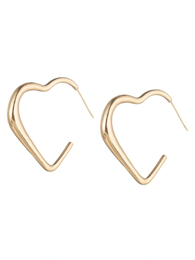 Eye Candy La Women's Luxe Collection 24k Goldplated Heart Hoop Earrings In Brass