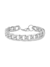 Anthony Jacobs Men's Silvertone Cuban Chain Bracelet In Neutral