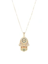 Eye Candy La Women's Luxe 18k Goldplated Sterling Silver & Cubic Zirconia Hamsa Pendant Necklace In Silver