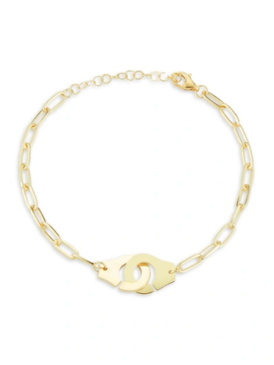 Chloe & Madison Women's 14k Gold-plated Sterling Silver Handcuff Anklet
