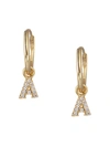 Eye Candy La Women's Luxe Collection 14k Gold Plated & Cubic Zirconia Huggie Earring In Letter A