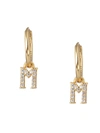 Eye Candy La Women's Luxe Collection 14k Gold Plated & Cubic Zirconia Huggie Earring In Letter M