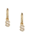Eye Candy La Women's Luxe Collection 14k Gold Plated & Cubic Zirconia Huggie Earring In Letter S