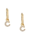Eye Candy La Women's Luxe Collection 14k Gold Plated & Cubic Zirconia Huggie Earring In Letter C