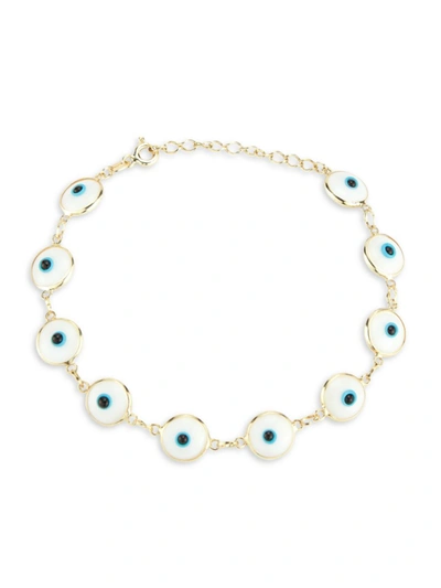 Chloe & Madison Women's 14k Goldplated Sterling Silver Evil Eye Bracelet