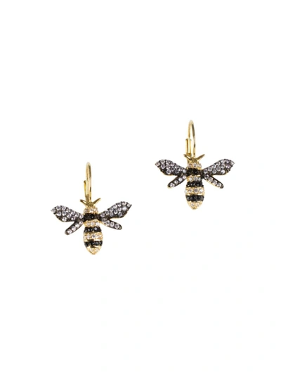Cz By Kenneth Jay Lane Women's Look Of Real Goldplated & Cubic Zirconia Bumble Bee Drop Earrings In Neutral