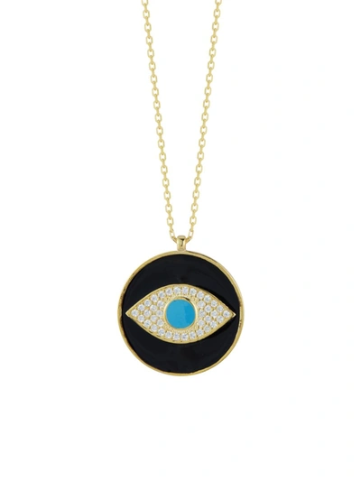 Chloe & Madison Women's 14k Goldplated Sterling Silver Evil Eye Necklace