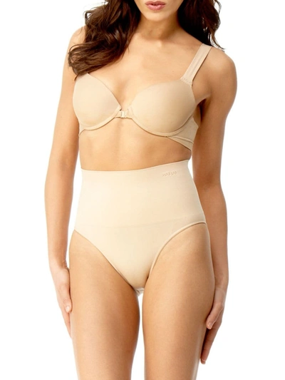 Memoi Plus Size High-waisted Moderate Coverage Seamless Shaper Brief In Nude