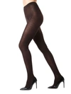 Memoi Wool Blend Footless Tights In Brown Heather