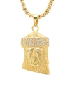 ANTHONY JACOBS MEN'S 18K GOLDPLATED NECKLACE WITH SIMULATED DIAMOND JESUS FACE PENDANT