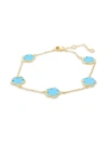 Jan-kou Jankuo Women's 14k Goldplated & Synthetic Turquoise Bracelet In Turquoise