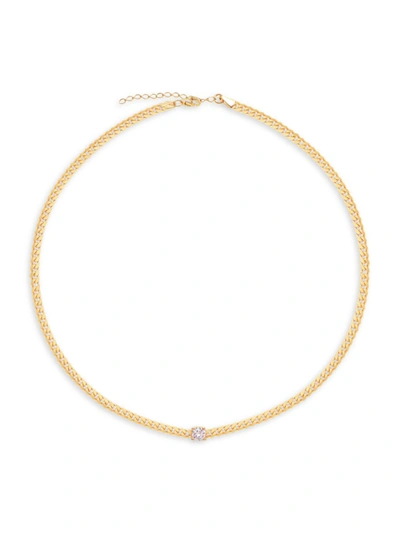 Gabi Rielle Women's Celebration 14k Gold Vermeil & Crystal Solitaire Choker Necklace
