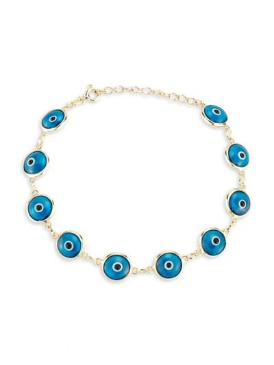 Chloe & Madison Women's 14k Goldplated Sterling Silver Evil Eye Bracelet