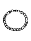 Anthony Jacobs Men's Stainless Steel Franco Chain Bracelet/8.5" In Black