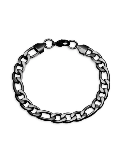 Anthony Jacobs Men's Stainless Steel Franco Chain Bracelet/8.5" In Black