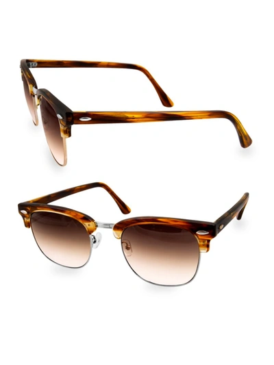 Aqs Women's Milo 49mm Clubmaster Sunglasses In Brown