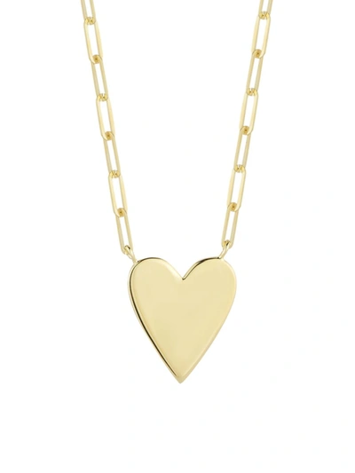 Chloe & Madison Women's 14k Goldplated Sterling Silver Heart Pendant Necklace
