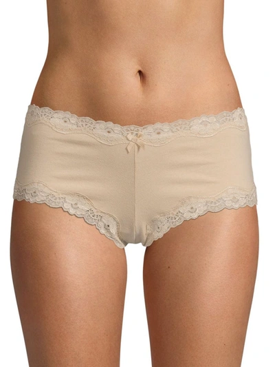 Ava & Aiden Women's Lace Trimmed Boyshorts In Nude