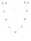 Jan-kou Jankuo Women's Flower & Butterfly 14k Goldplated & Synthetic Turquoise Necklace In Turquoise