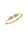 Effy Women's 14k Yellow Gold, Emerald & Diamond Panther Bangle Bracelet In Emerald