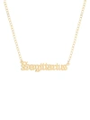 Gabi Rielle Women's Happy Me 14k Goldplated Sterling Silver Zodiac Gothic Script Necklace In Sagittarius