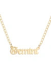 Gabi Rielle Women's Happy Me 14k Goldplated Sterling Silver Zodiac Gothic Script Necklace In Gemini