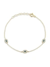 CHLOE & MADISON WOMEN'S 14K GOLDPLATED STERLING SILVER & CUBIC ZIRCONIA EVIL EYE ANKLET