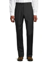 Santorelli Men's Virgin Wool Flat-front Pants In Black