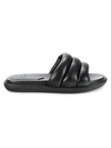 MARC FISHER LTD WOMEN'S YESSY QUILTED LEATHER SLIDES