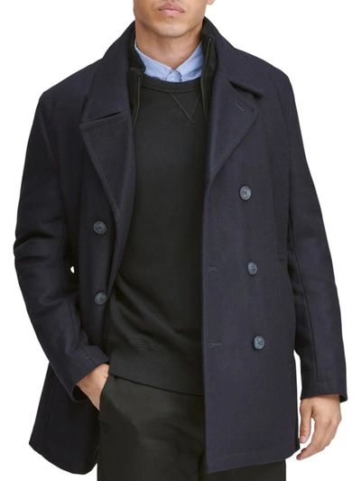 Marc New York Men's Burnett Double-breasted Wool-blend Coat Jacket In Ink